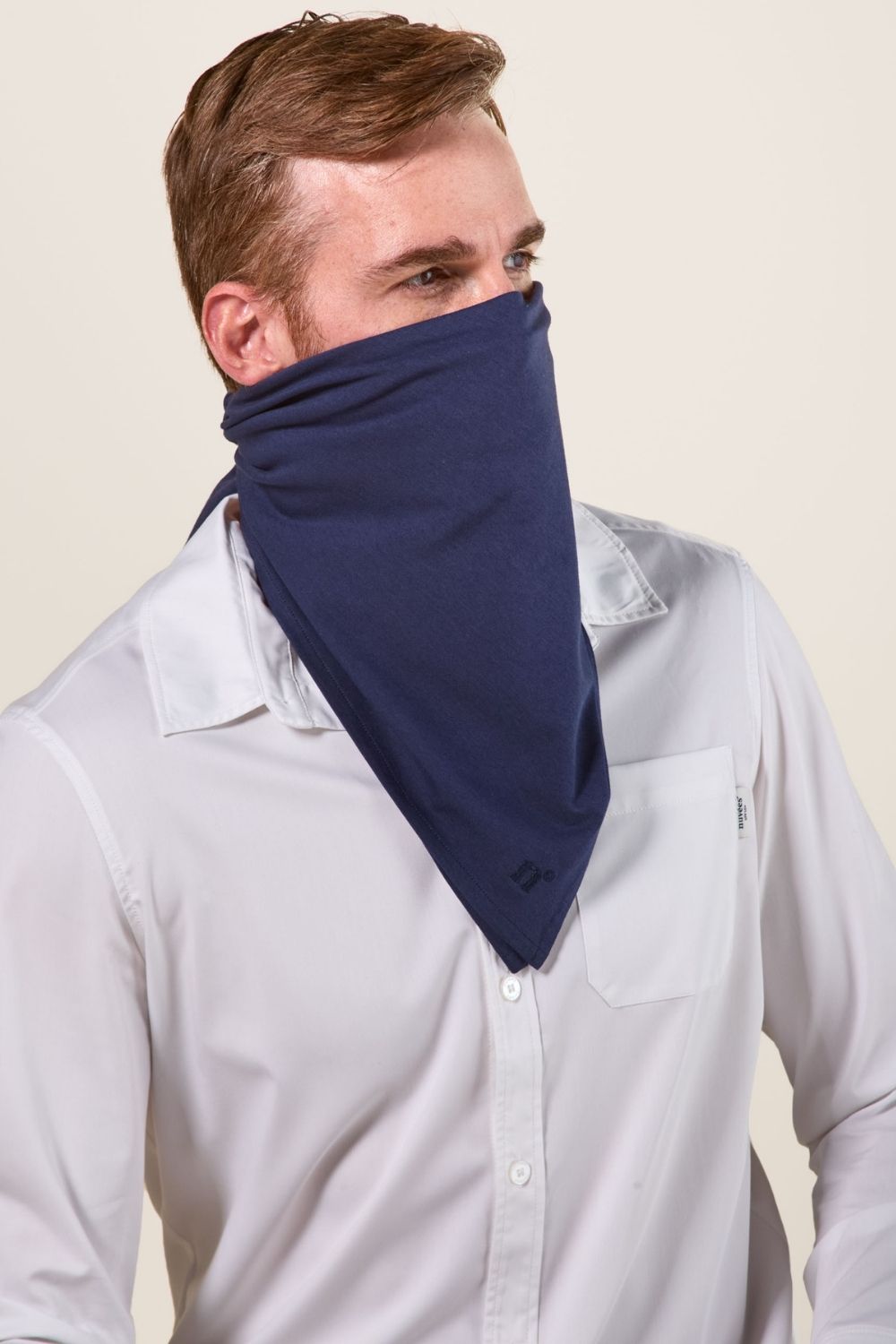 Bandana anti-UV bleu pour homme, protection solaire UPF50+, idéal pour les journées ensoleillées et les activités de plein air.