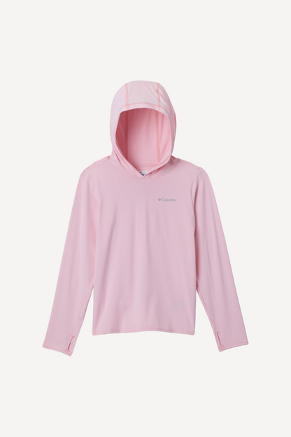 Sweat-shirt anti-UV rose pour enfant, léger et respirant, protection solaire UPF 50+ idéal pour les activités en extérieur.