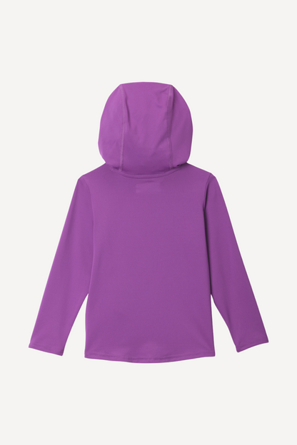 Sweat-shirt anti-UV violet pour bébé, léger et respirant, protection solaire UPF50+ pour les journées en extérieur.