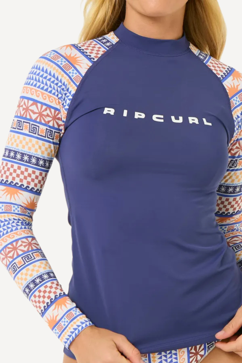 T-shirt de bain anti-UV Rip Curl pour femme, manches longues, UPF 50+, idéal pour la protection au soleil.