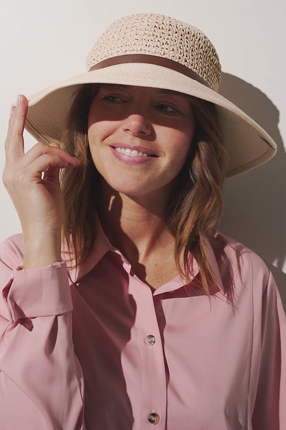 Vidéo du chapeau anti-UV Antibes beige pour femme